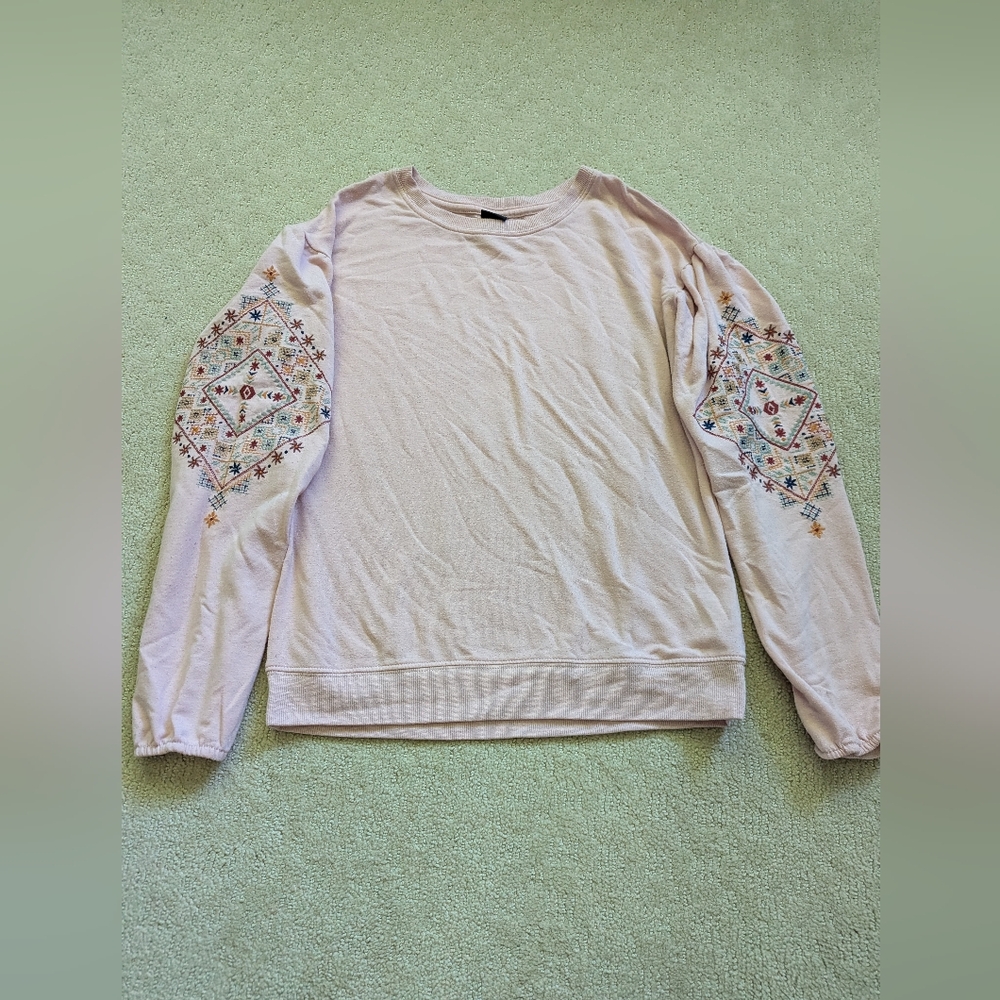 Pale pink oversized long sleeve tee